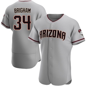 Men's Jeff Brigham Arizona Diamondbacks Authentic Gray Road Jersey