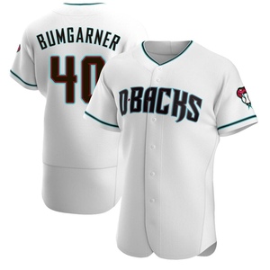 Men's Madison Bumgarner Arizona Diamondbacks Authentic White /Teal Alternate Jersey
