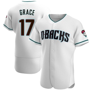 Men's Mark Grace Arizona Diamondbacks Authentic White /Teal Alternate Jersey